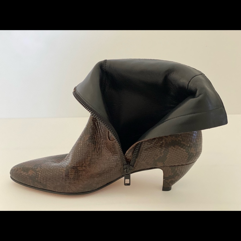 VINCE Snake-Embossed Calf Leather  Mid-calf Boot NWOT